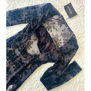 PrettyLittleThing Black Floral Lace Jumpsuit